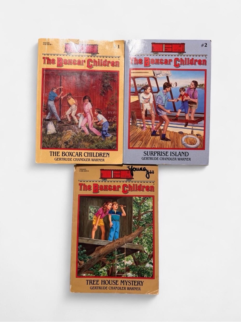 Vintage The Boxcar Children Vintage Paperback Set - Yellow, Gray, Tan Covers
